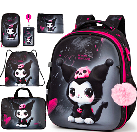 Ортопедичний шкільний рюкзак 6 в 1 для дівчинки School Standard 38х30х18 см з Kurumi для молодших класів (SET 170-67)